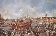 Francesco Guardi Departure of Bucentaure towards the Lido of Venice on Ascension Day oil painting artist